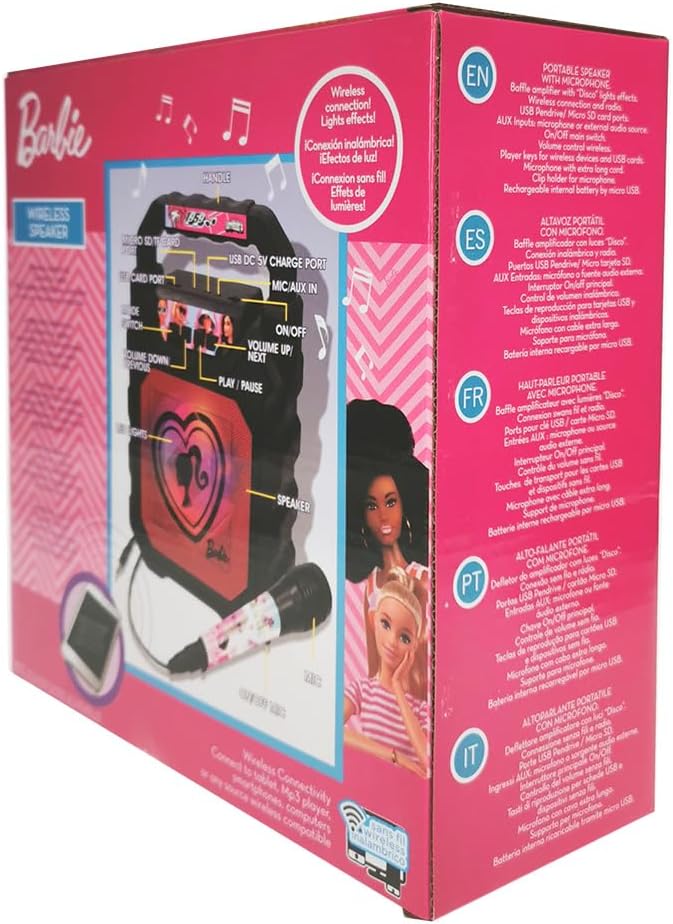 REIG 4420 Bafle mit Mikrofon Barbie