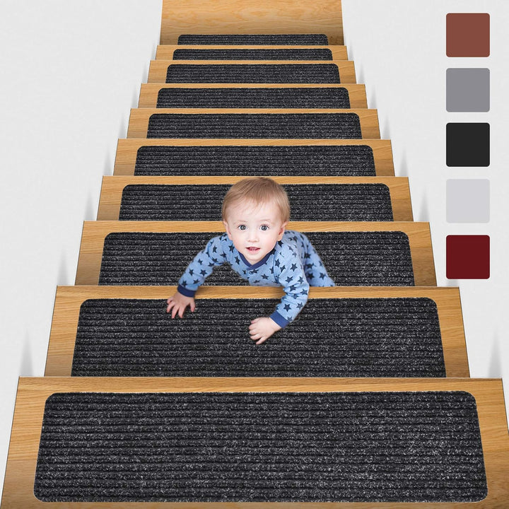MBIGM 15er Set Stufenmatten 20 cm X 65 cm Treppenteppich Selbstklebend Sicherheit Stufenteppich für