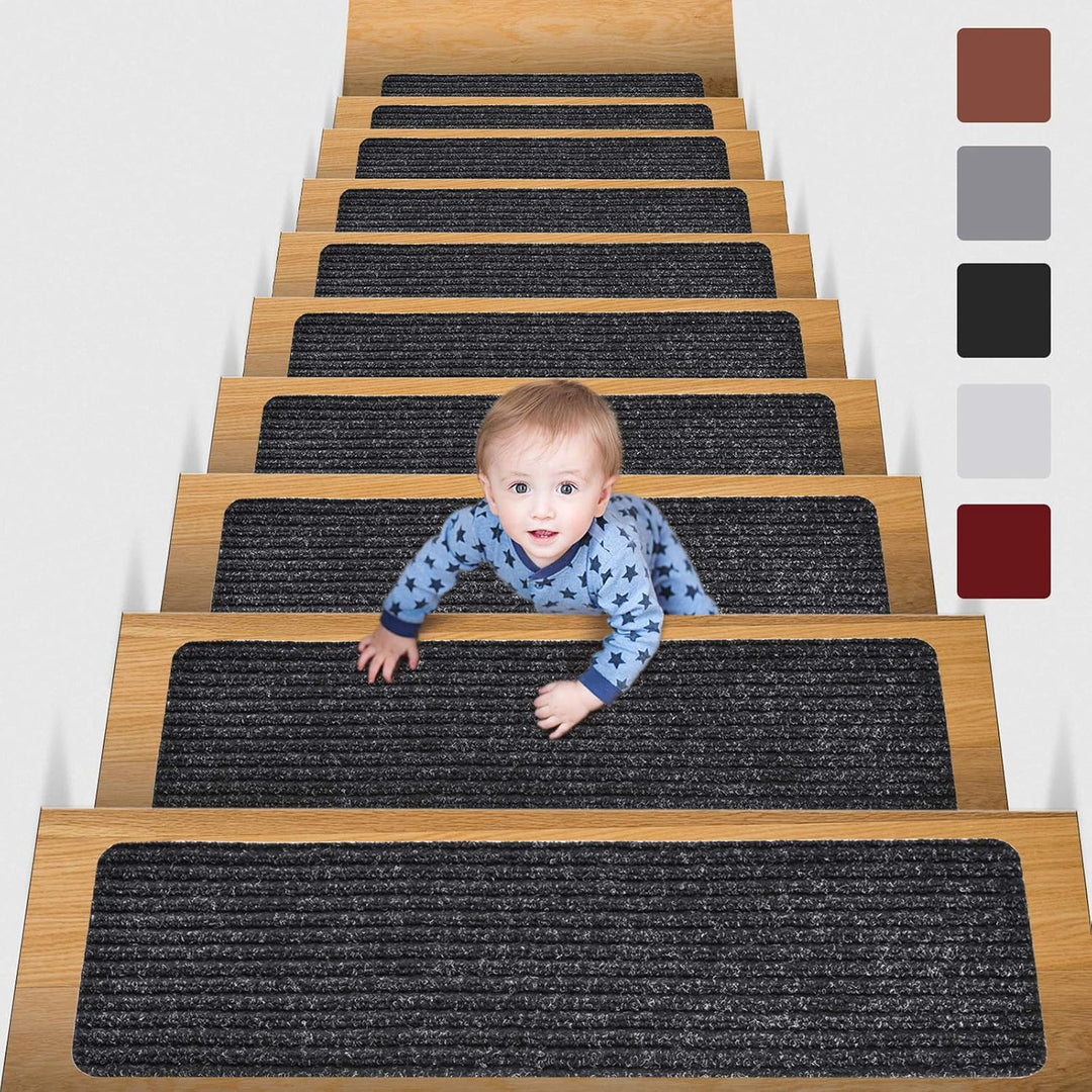 MBIGM 15er Set Stufenmatten 20 cm X 76 cm Treppenteppich Selbstklebend Sicherheit Stufenteppich für