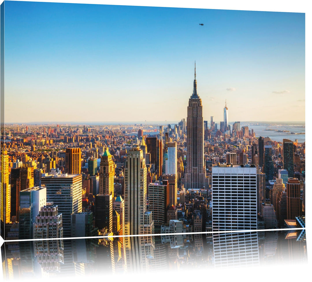 Empire State Building in New York Format: 100x70 auf Leinwand, XXL riesige Bilder fertig gerahmt mit