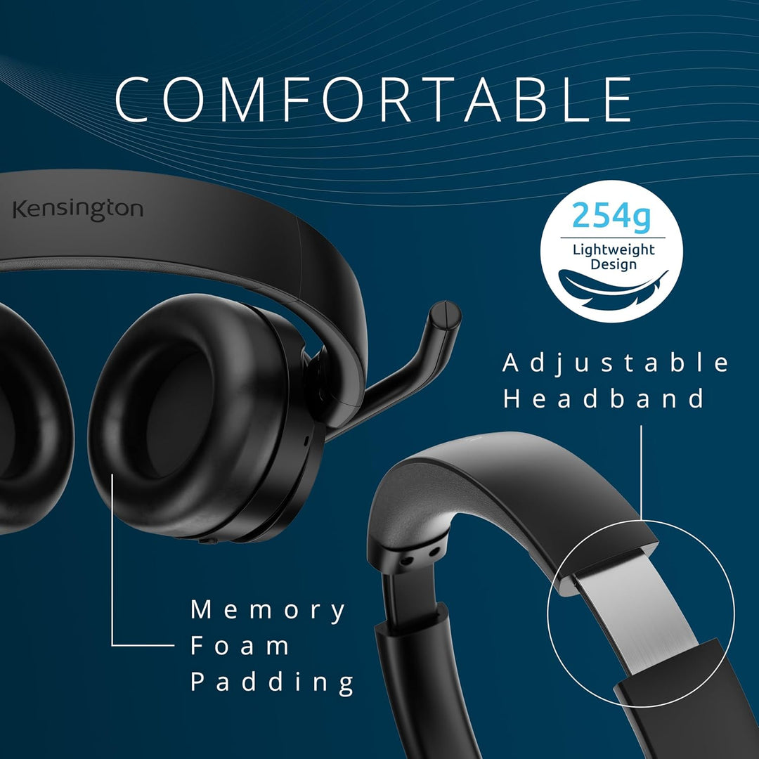 Kensington Hybrid C3550 EQ Bluetooth® Over-Ear-Headset mit Ohrmuschel-Bedienung, aktives Noise Cance