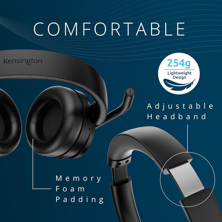 Kensington Hybrid C3550 EQ Bluetooth® Over-Ear-Headset mit Ohrmuschel-Bedienung, aktives Noise Cance