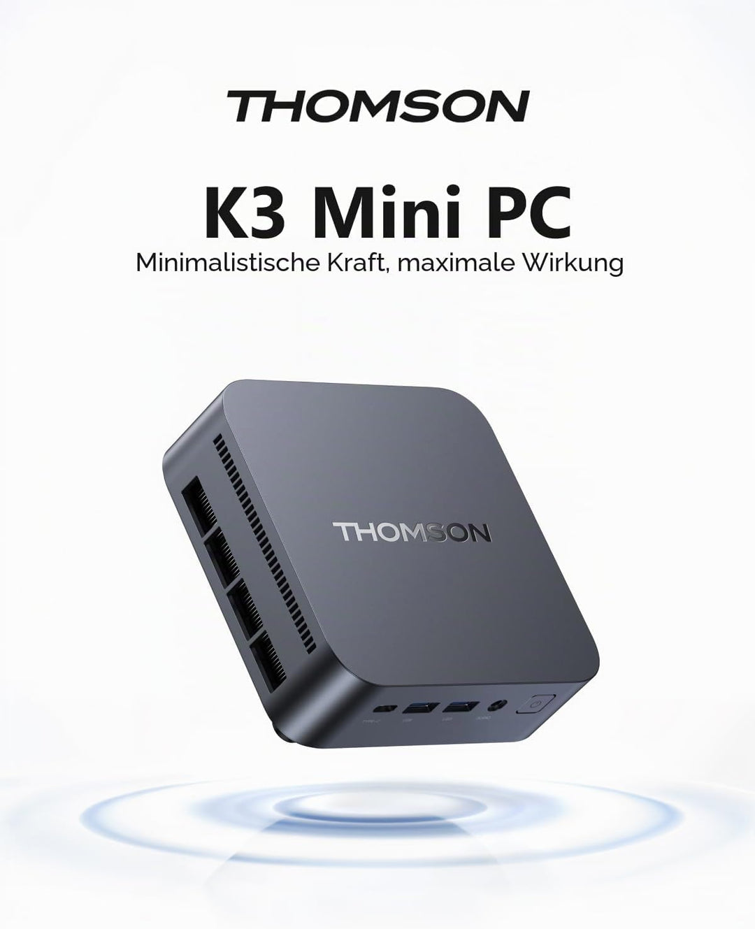 Thomson K3 Mini PC АMD Ryzen 7 7730U(8C/16T, bis zu 4,5 GHz), 16 GB DDR4 512 GB M.2 SSD Mini Desktop