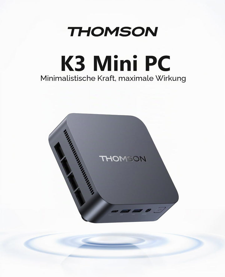 Thomson K3 Mini PC АMD Ryzen 7 7730U(8C/16T, bis zu 4,5 GHz), 16 GB DDR4 512 GB M.2 SSD Mini Desktop