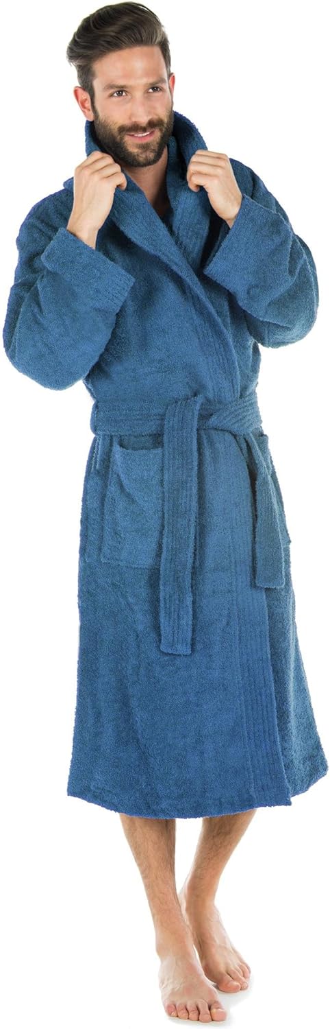 CelinaTex S-XXXL Bademantel Kapuze oder Schalkragen Uni lang aufgesetzte Taschen Damen Herren Unisex