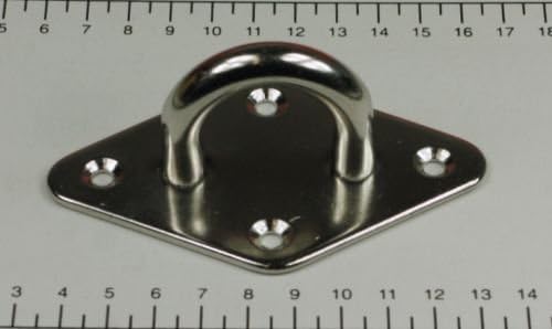 KAMERO 10x Edelstahl V4A, Augplatte/Deckauge, Raute, D10, 100x60mm D10 - 10 Stück, D10 - 10 Stück