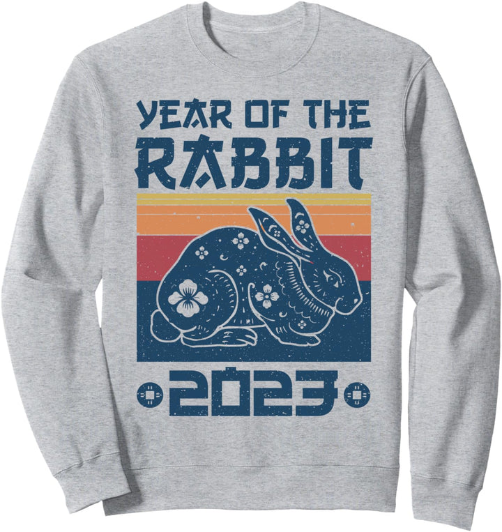 Vintage Jahr des Kaninchens 2023 | Chinesische Neujahrsdekoration Sweatshirt