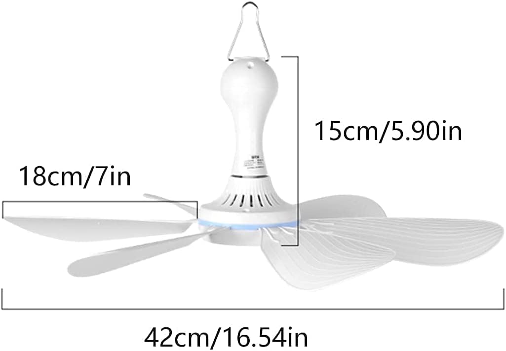 TangDao Mini Mobiler Deckenventilator,4-stufige Windeinstellung USB-betrieben Ventilator Ø42 CM 5W m