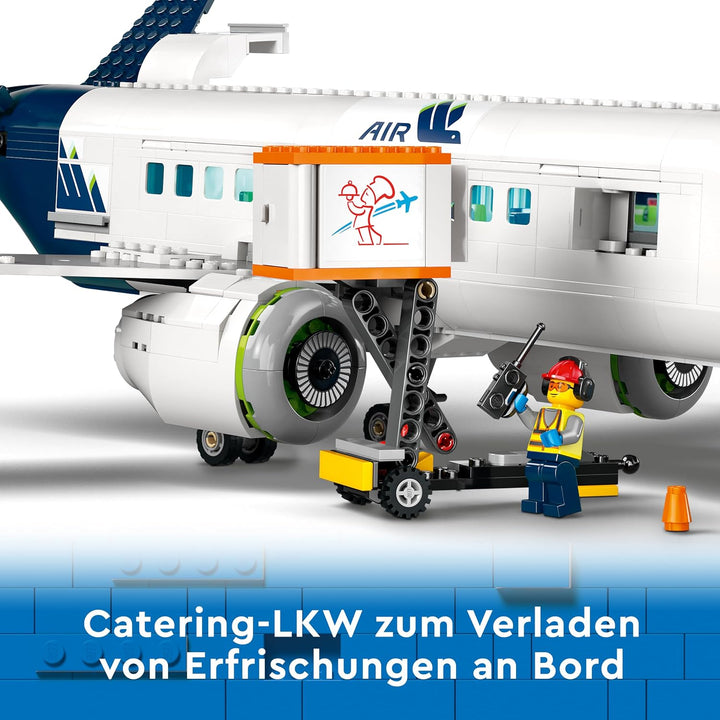 LEGO 60367 City Passagierflugzeug Spielzeug-Set, grosses Flugzeug-Modell mit Fahrzeugen des Flughafe