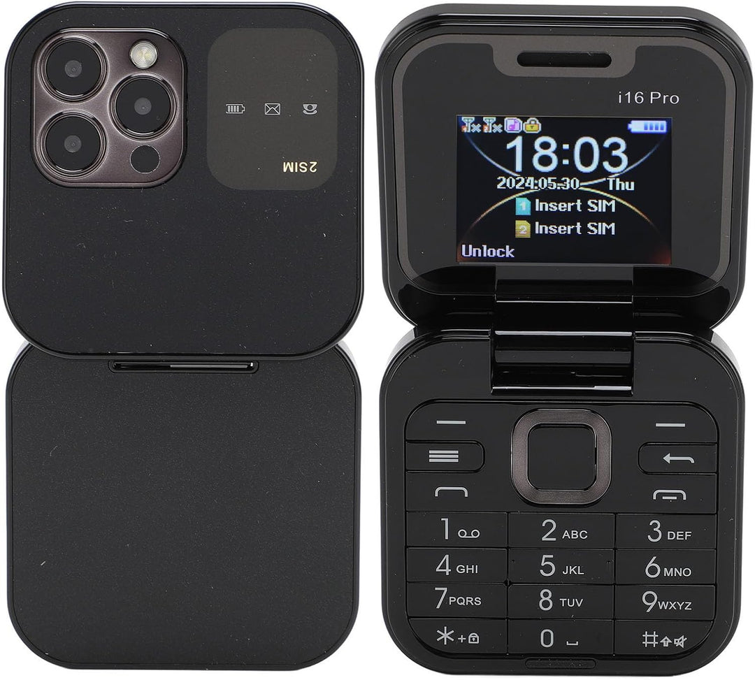 Yunir Klapphandy für Senioren, 2G Entsperrtes Senioren-Klapphandy, mit 1,77-Zoll-Bildschirm, Dual-SI