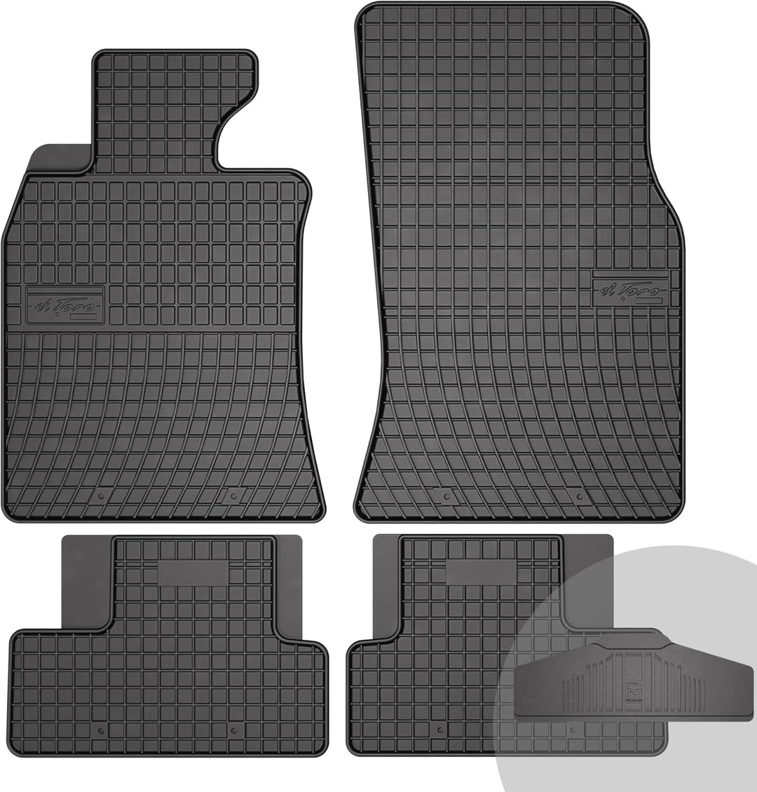FROGUM EL Toro Gummimatten Ganzjähriges-Set von Autofussmatte Auto Fussmatten für Mini Cooper II 200