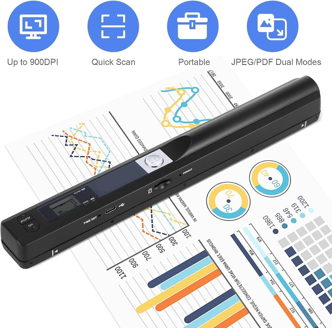 Tragbarer Dokumentenscanner, Mini-Fotoscanner, 900 DPI, Farbscanner, A4, hohe Geschwindigkeit, USB-a