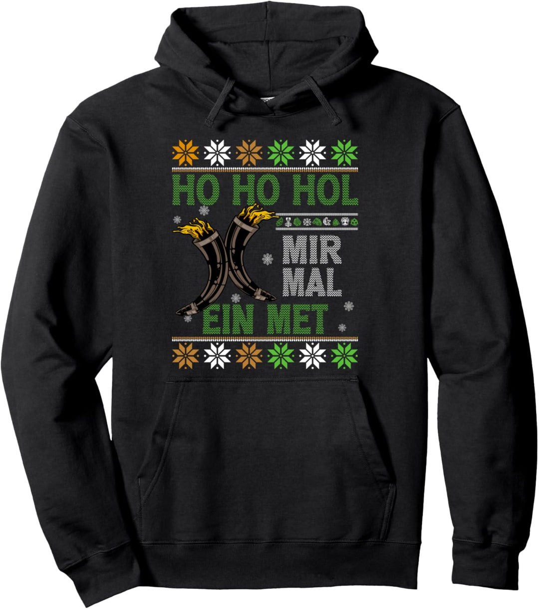 Lustiges Ho Ho Hol Mir Mal Ein MET Ugly Wikinger Sweater Pullover Hoodie