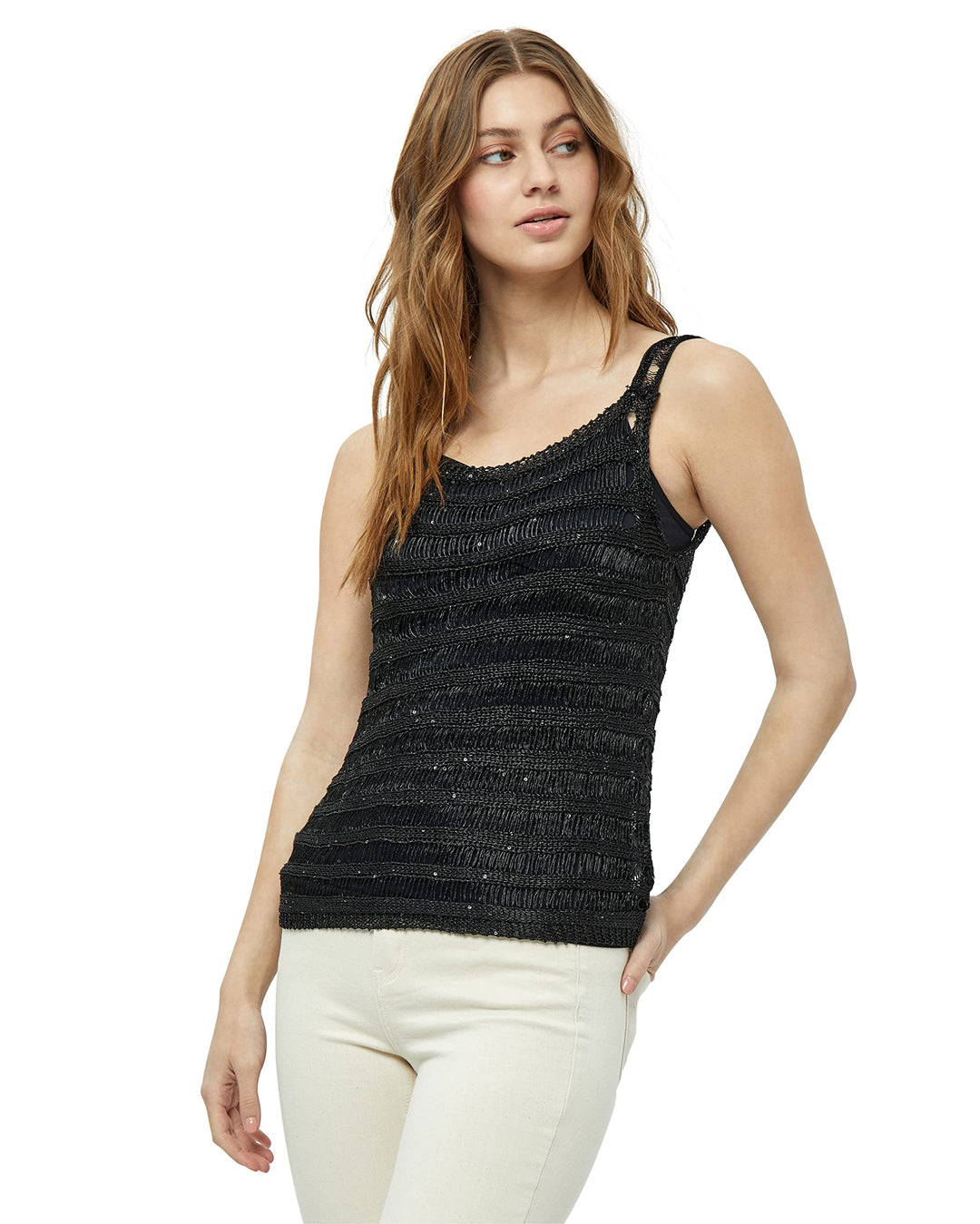 Desires Damen Besser Shimmer schimmerndes Tanktop S 9000 Black, S 9000 Black