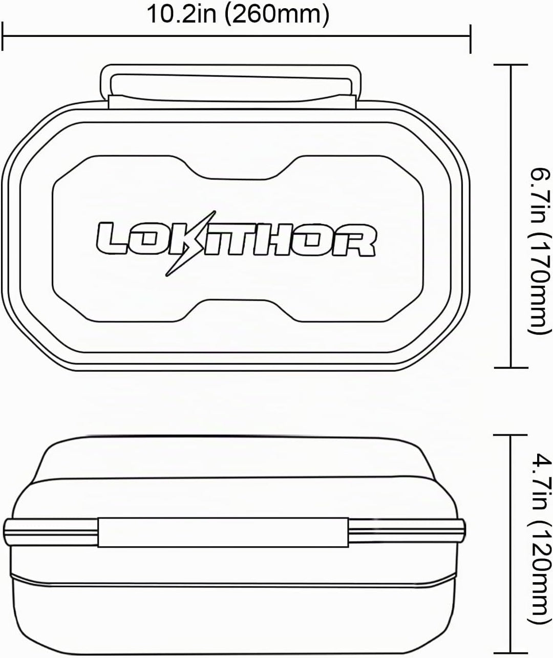 LOKITHOR Eva Tasche für J400/J400P/J400T/J400C Starthilfe Powerbank Hartschalenkoffer