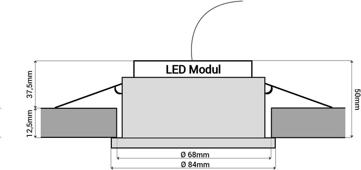 linovum extra flacher Deckenspot in rund weiss inkl. LED Modul 4W warmweiss - Einbaustrahler IP65 Wa