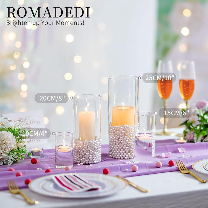Windlicht Glas Kerzenhalter Kerzenständer Glaszylinder：Romadedi 6er Set Windlichter für Kerzen Stump