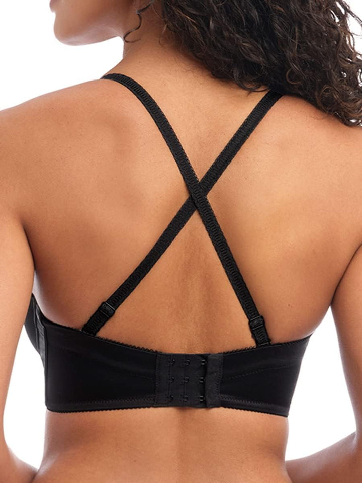 Freya Damen Deco UW geformter trägerloser BH, Schwarz, 70G