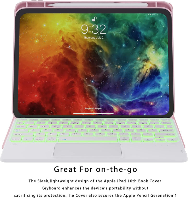 ROOFEI Hülle mit Tastatur für iPad (A16) 11.Generation 11" 2025, iPad 10. Generation 10.9" 2022-7 Fa