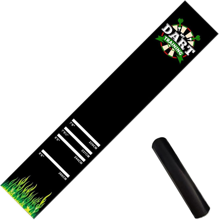 Dartmatte, 300x62cm Dartteppich Mit Abwurflinie –Kristallsamt Rutschfeste Gummimatte 4 Abwurfdistanz