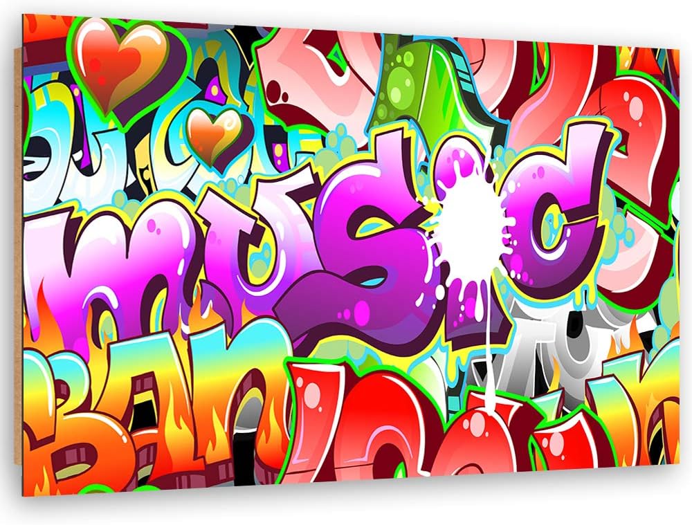 Feeby Dekobild Graffiti Deko Wand Kunstdruck abstrakt Violett 70x50 cm M14500 70x50 cm, M14500 70x50
