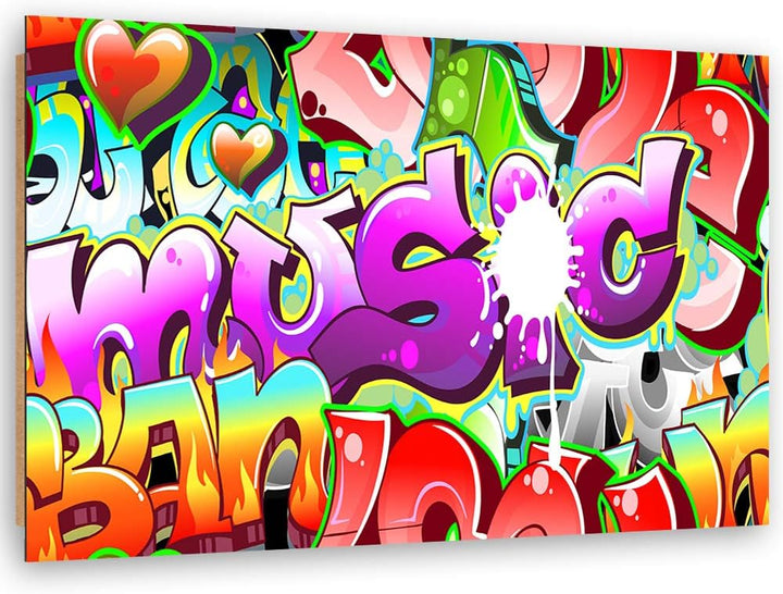 Feeby Dekobild Graffiti Deko Wand Kunstdruck abstrakt Violett 70x50 cm M14500 70x50 cm, M14500 70x50