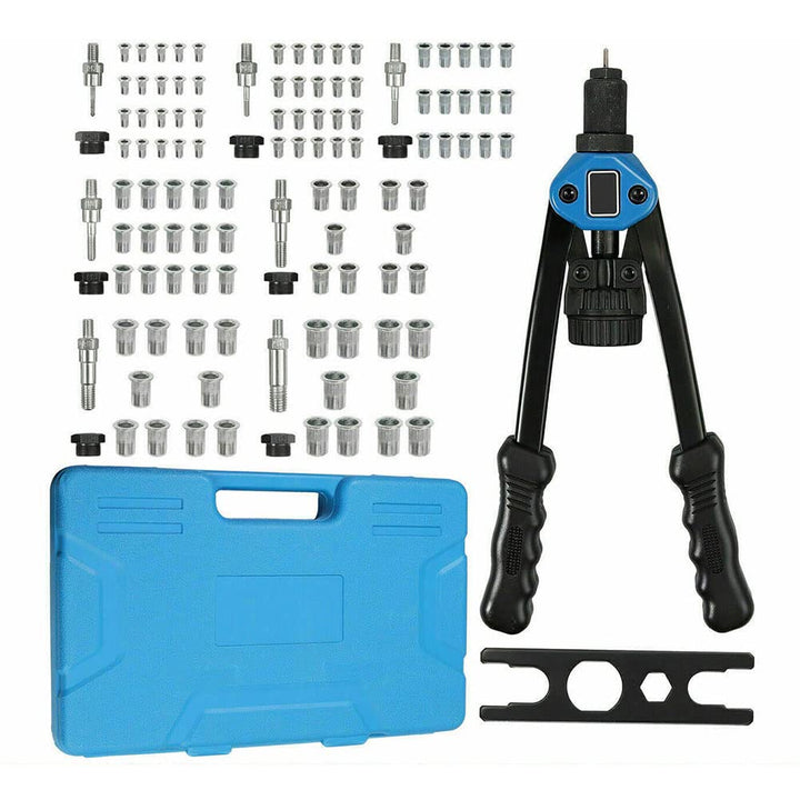YWHWXB Nietmutter Werkzeug, 33cm Hand Nietmutter Setter Kit - 110Stück Heavy Duty Nietmuttern M3-M12