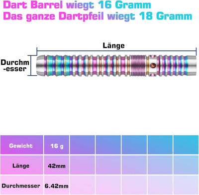 WIN.MAX Dartpfeile mit Metallspitze 90% Tungsten 3 Stück 90% Wolfram Stahl Darts 16-28 Gramm Dart pr