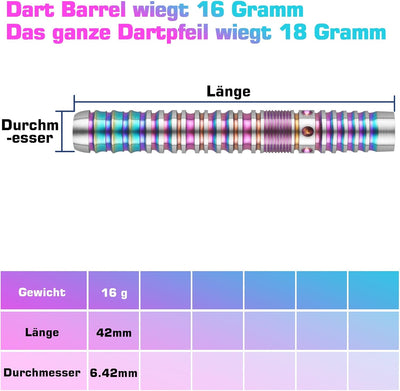 WIN.MAX Dartpfeile 90% Tungsten 3 Stück 90% Wolfram 16-18 Gramm Dart professionelle, Soft-Dartpfeile