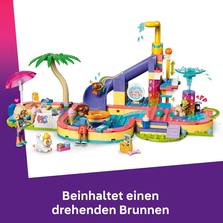 LEGO Friends Lustiger Tag im Wasserpark - Miniatur Spielset mit Rutsche, 2 Minifiguren, 4 Tierfigure