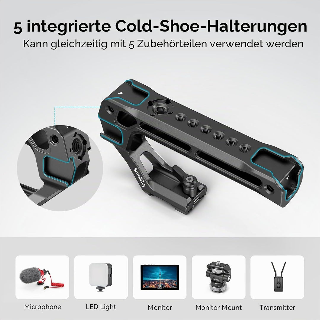SMALLRIG NATO Top Handle, Griff mit NATO Schnellspanner für Kamerakäfig, universelles Video Rig mit