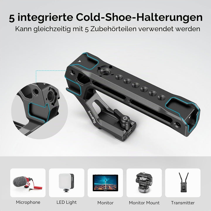 SMALLRIG NATO Top Handle, Griff mit NATO Schnellspanner für Kamerakäfig, universelles Video Rig mit
