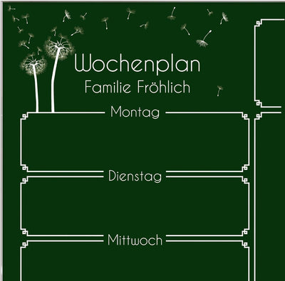 BANJADO Kalender beschreibbar aus Glas | Familienkalender 60cm x 40cm gross | Planer abwischbar mit