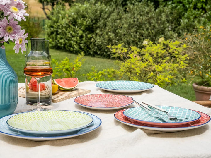 CreaTable, 10689, Serie Mediterran, Geschirrset, Teller Set 12 teilig Teller Set 12 tlg., Teller Set