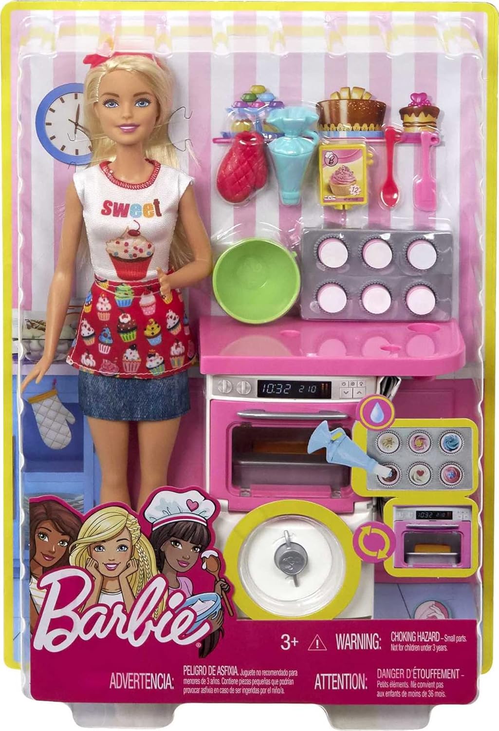 Barbie FHP57 - Barbie-Puppe mit Backofen und aufgehendem Gebäck, Spielzeug ab 3 Jahren