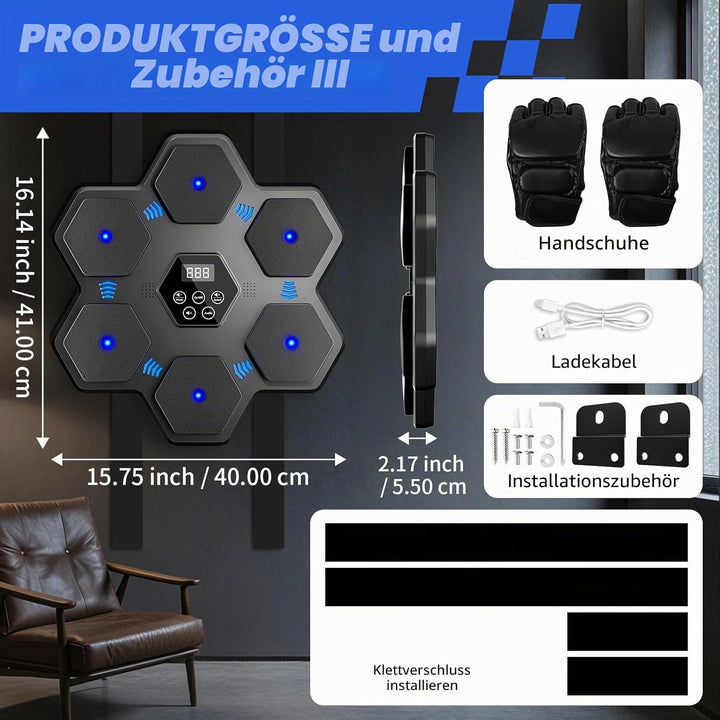 Musikboxmaschine, Boxen Wandmontage Maschine mit Handschuhen, Smart Bluetooth interaktive Punching T