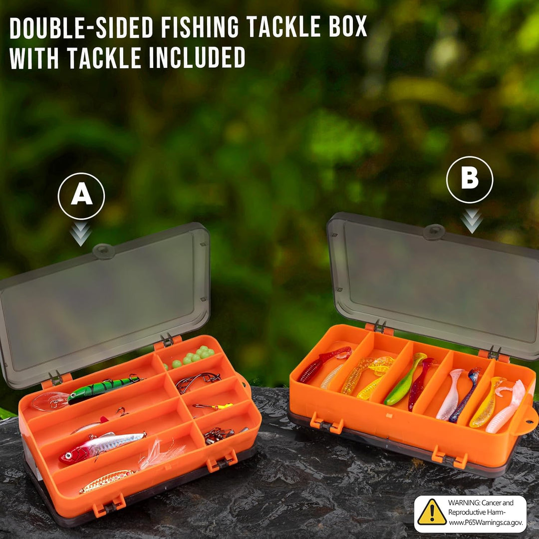 THKFISH Angelrute und Rolle Combo mit Rucksack, Teleskop-Angelrute Spinnrolle Kit mit Angelködern, Z