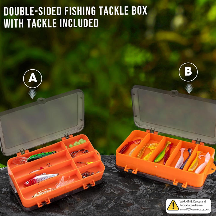 THKFISH Angelrute und Rolle Combo mit Rucksack, Teleskop-Angelrute Spinnrolle Kit mit Angelködern, Z