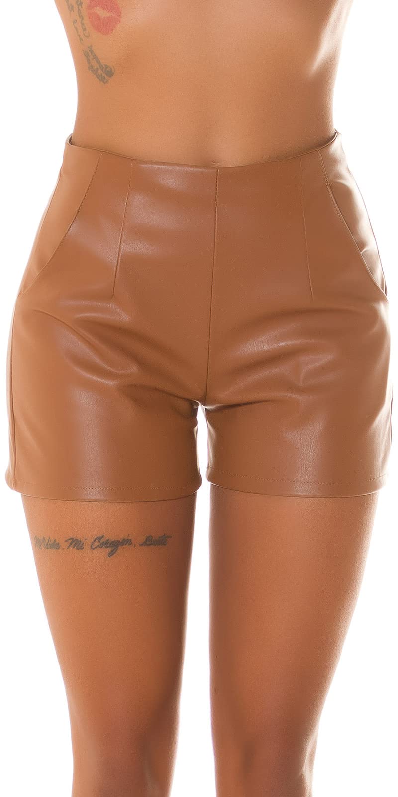 Koucla Kunstleder High Waist Shorts S Braun, S Braun