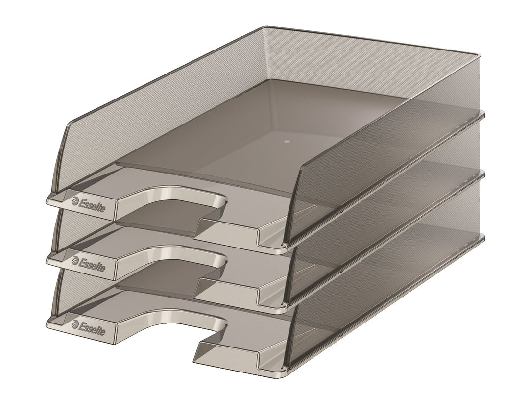 Esselte Briefkorb, A4, 10er Pack, Grau Transparent, Europost, 623604, Grau Transparent
