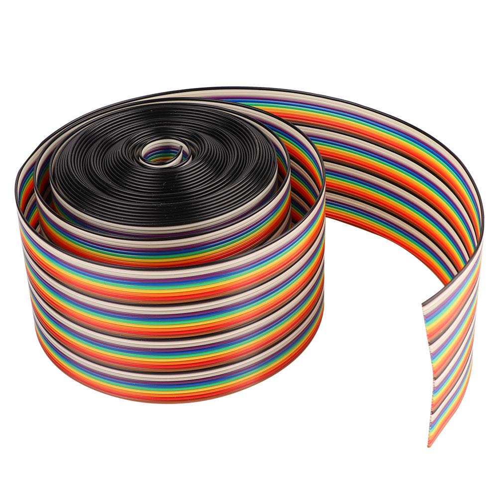 1,27 mm Rainbow Color Flachbandkabel, Abstand Pitch Kabel 40 P Flachbandkabel Drahtbreite 5,08 cm(5m