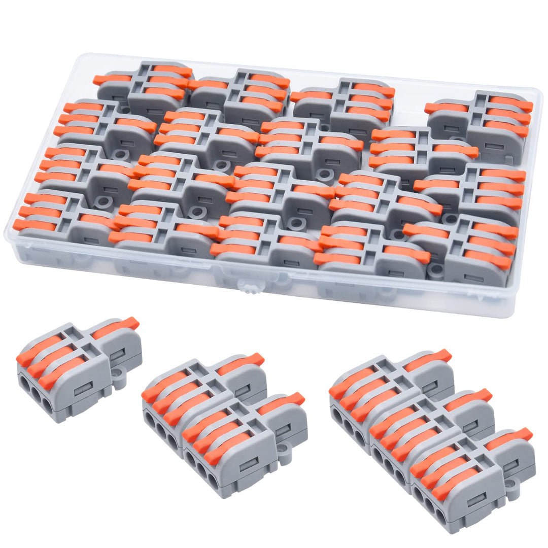18 Stück Kabelverbinder, 1 In 3 Out Verbindungsklemme mit Hebel, 0.2-4mm² Leiter Klemme, DIY Kombini