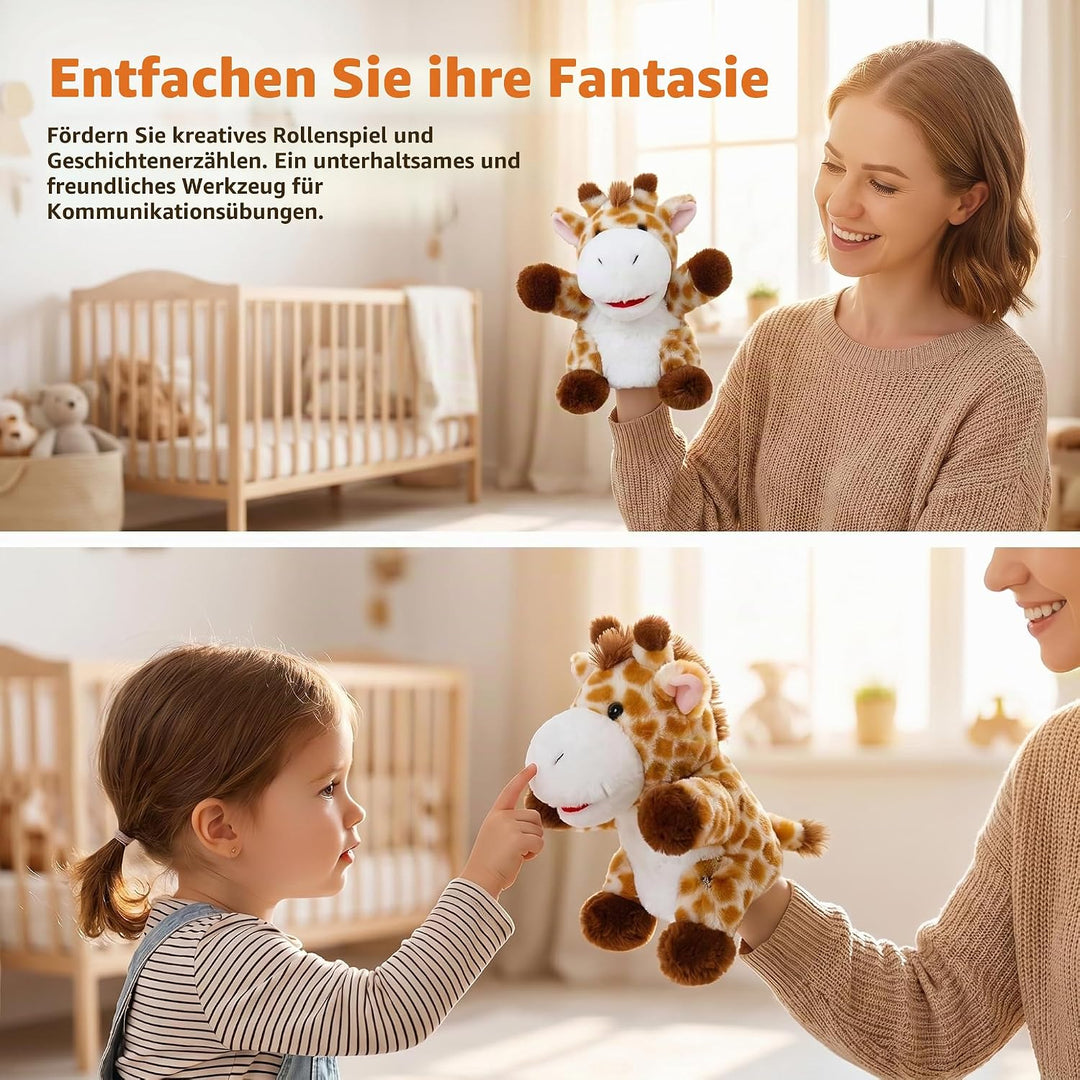 2024 Tierhandpuppen für Kinder,Kleinkind enthält Wolf,Tiger,Löwe,AFFE und bewegliche offene Münder,p