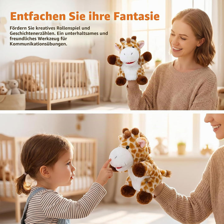 2024 Tierhandpuppen für Kinder,Kleinkind enthält Wolf,Tiger,Löwe,AFFE und bewegliche offene Münder,p
