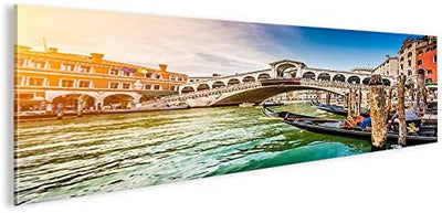 islandburner Bild Bilder auf Leinwand Rialtobrücke Venedig Panorama XXL Poster Leinwandbild Wandbild