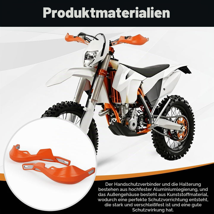 JFG Racing Universal-Handschutz für Motorräder, Dirt Bike, Handschutz für 22 mm / 28 mm Lenker Orang