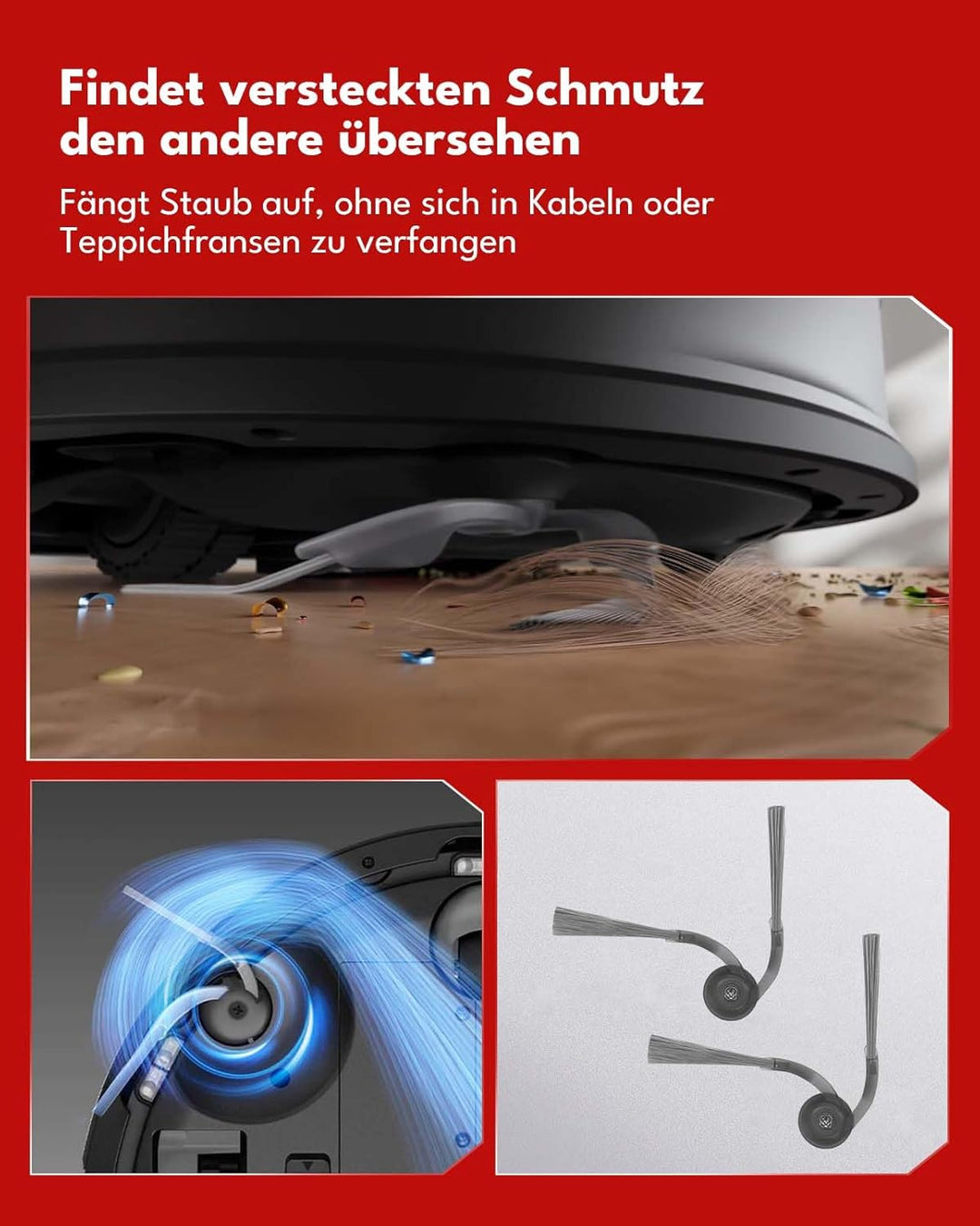 24 Stück Ersatzteile Set für Roborock Q10 S5+ Robot Staubsauger, Zubehörsets mit 2 Hauptbürste, 6 Se