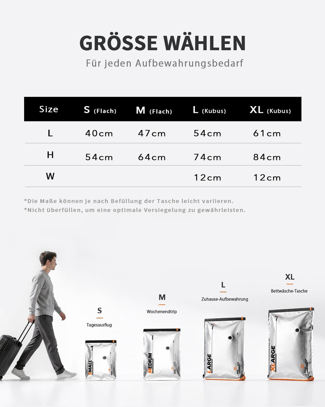 20 Stück Vakuumbeutel für Kleidung mit wiederaufladbarer elektrischer USB-Pumpe, 10× 40×54 cm und 10