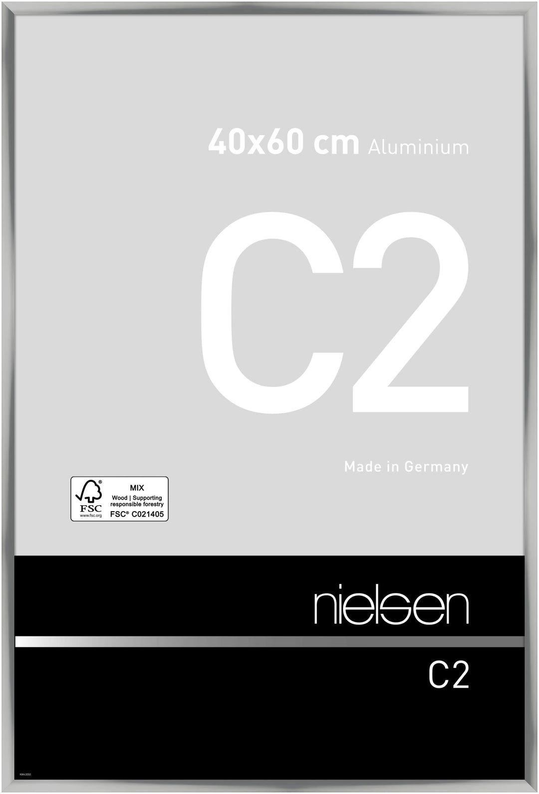 nielsen Bilderrahmen, 40 x 60 cm, Aluminium, Silber glanz, Posterrahmen zum Aufhängen im Hoch- & Que