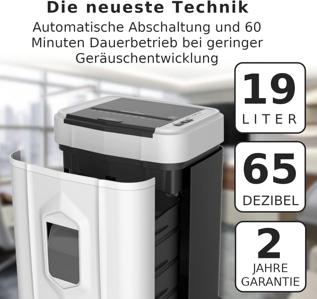Aktenvernichter, Papierschredder bis 120 Blatt gleichzeitig, Autofeed Schredder, P-5, Reisswolf mit